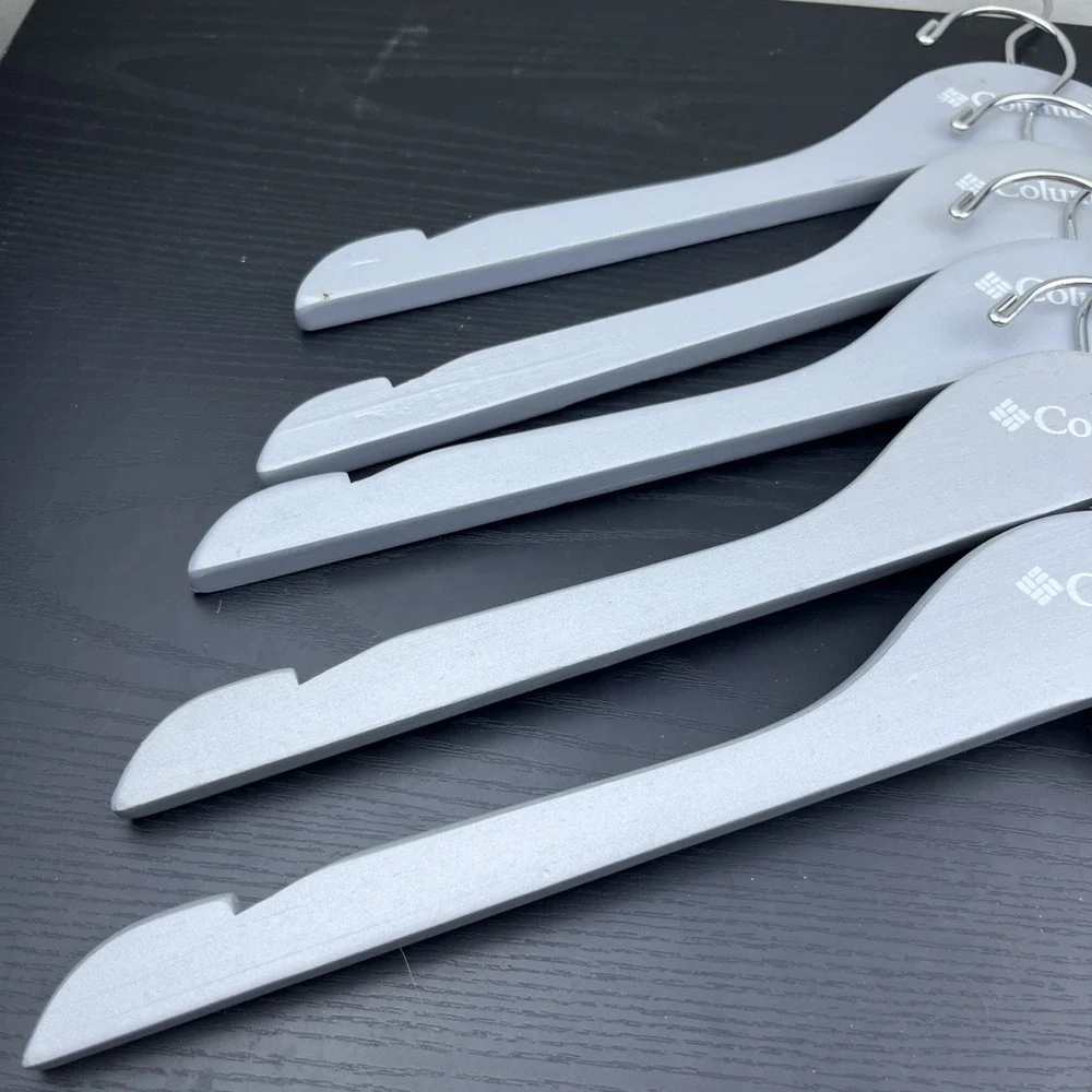 Columbia Sportswear Company Wooden Clothes Hangers Gray Set of 5
